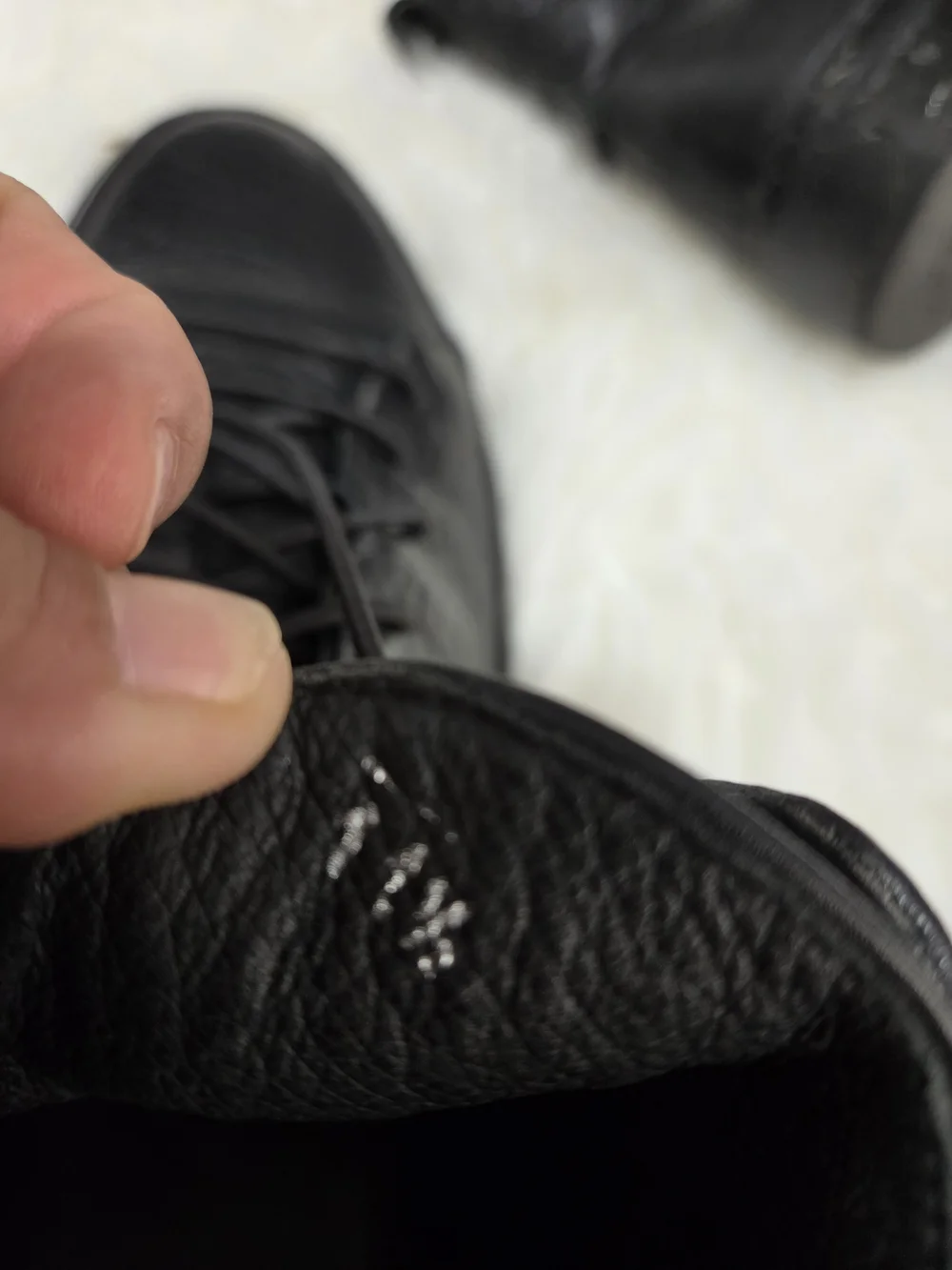Kenneth Cole Black Leather High-Top Boots For Mens